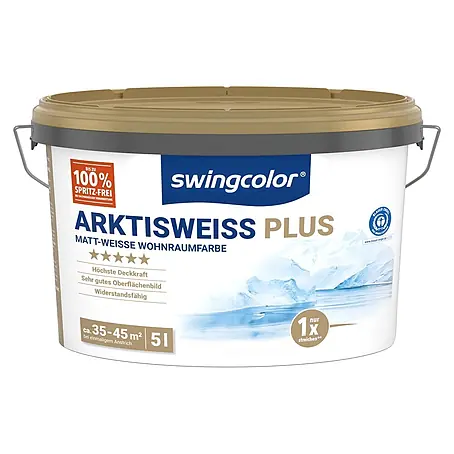 swingcolor  Wandfarbe Arktisweiß Plus