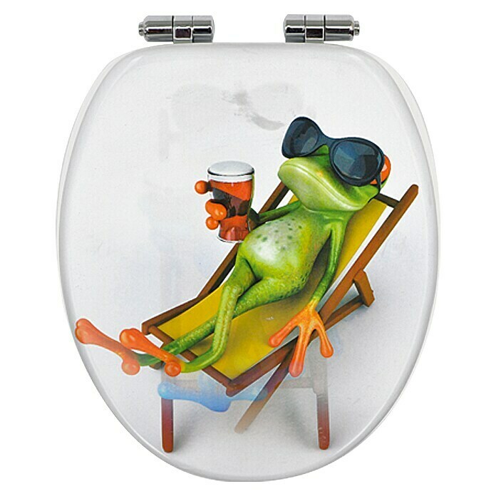 Poseidon Toiletzitting Froggy 3D (Softclose, MDF, Afneembaar, Meerkleurig)