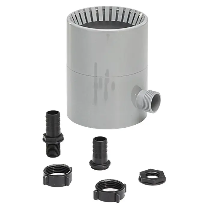 FunkeGruppe Regensammler - Nennweite: 75 mm, Grau - Graue Wasserfilter-Einheit mit Adaptern und Zubehörteilen für die Installation. Effektive Filterung für sauberes Wasser.