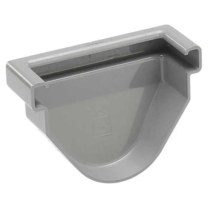 FunkeGruppe Rinnenendstück Vario - Nennweite: 70 mm, Kunststoff, Grau - Graues Rinnenendstück für Dachrinnen, das robust und langlebig ist, um die Lebensdauer Ihrer Dachrinne zu verlängern.