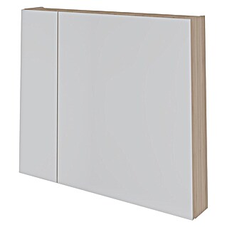 Omara z ogledalom (800 x 700 mm, Rjava)