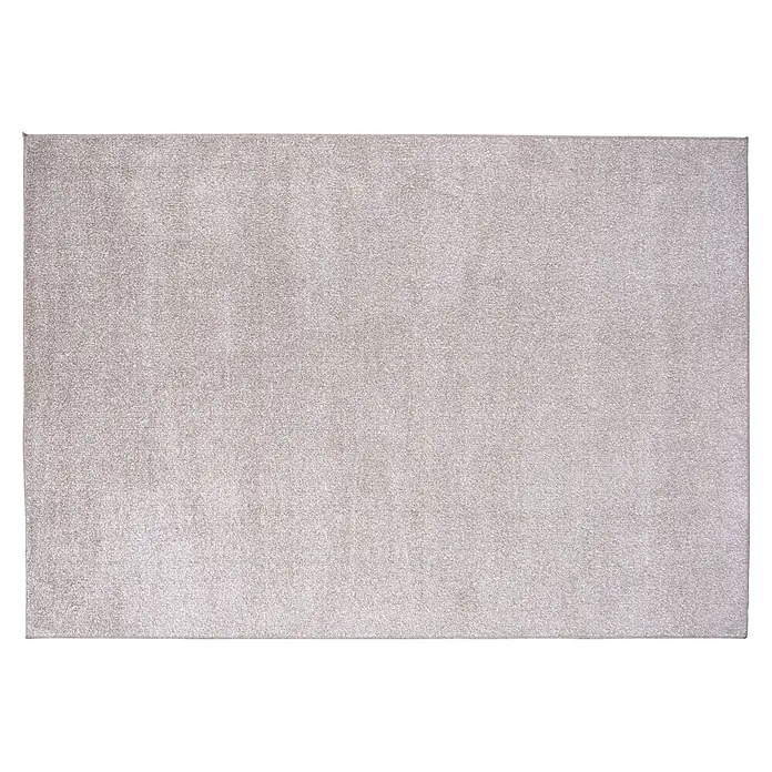 Alfombra de pelo corto Bicolor - Natural, 200 x 140 cm, 100% poliéster - Alfombra rectangular texturizada gris claro.