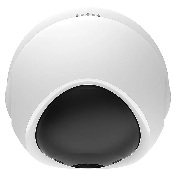 EZVIZ Cámara de vigilancia H6C - Blanco, Ángulo de detección: 360 °, Alcance de detección: 10 m - Cámara de seguridad domo blanca con lente negra y pequeños puntos sensores en la parte superior.