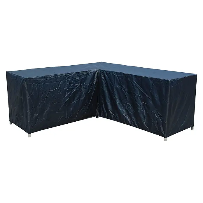 Garden Impressions Loungemöbel-Schutzhülle - L x B x H: 255 x 90 x 70 cm, 300D Ripstop-PES-Oxford, TPU-Beschichtung, Dunkelgrau - Dunkelblaue L-förmige Möbelabdeckung aus strapazierfähigem Stoff.