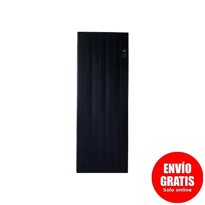 Purline Emisor térmico con WiFi Cenit B2000 - 2.000 W, Negro, 5 x 60 x 160 cm, Seco - Radiador eléctrico negro con paneles verticales y pantalla digital.