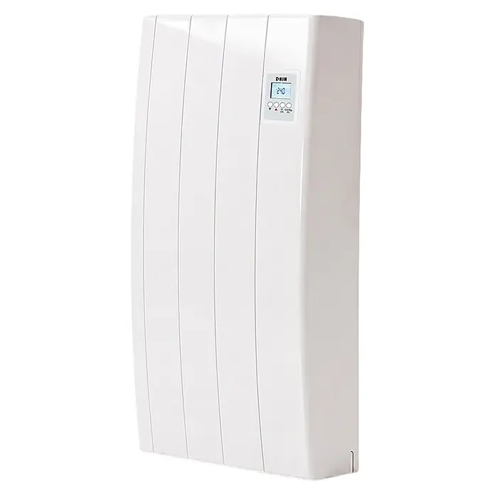 HJM Emisor térmico cerámico Tayn con WiFi - 500 W, Blanco, 12,5 x 37 x 57,4 cm, Cerámico - Radiador eléctrico blanco con pantalla digital y botones de control.
