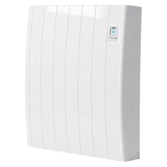 HJM Emisor térmico cerámico Tayn con WiFi - 1.000 W, Blanco, 12,5 x 61 x 57,4 cm, Cerámico - Calentador eléctrico de convección blanco con pantalla digital y botones de control, diseño de panel vertical.