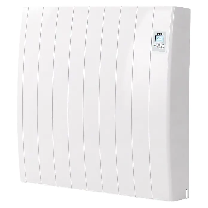 HJM Emisor térmico cerámico Tayn con WiFi - 1.250 W, Blanco, 12,5 x 77 x 57,4 cm, Cerámico - Radiador eléctrico blanco con paneles verticales y pantalla digital.