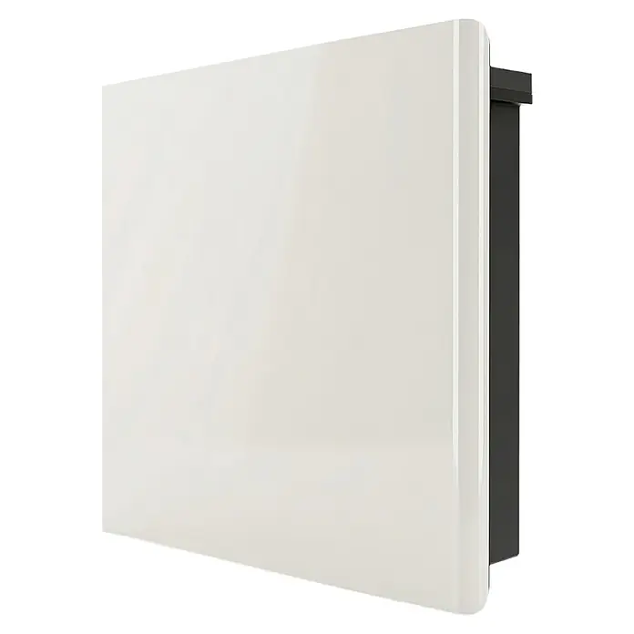 HJM Emisor térmico cerámico Solea con WiFi - 1.000 W, Blanco, 65 x 10,5 x 56 cm, Cerámico - Elegante calentador eléctrico de panel blanco con un lado gris oscuro.