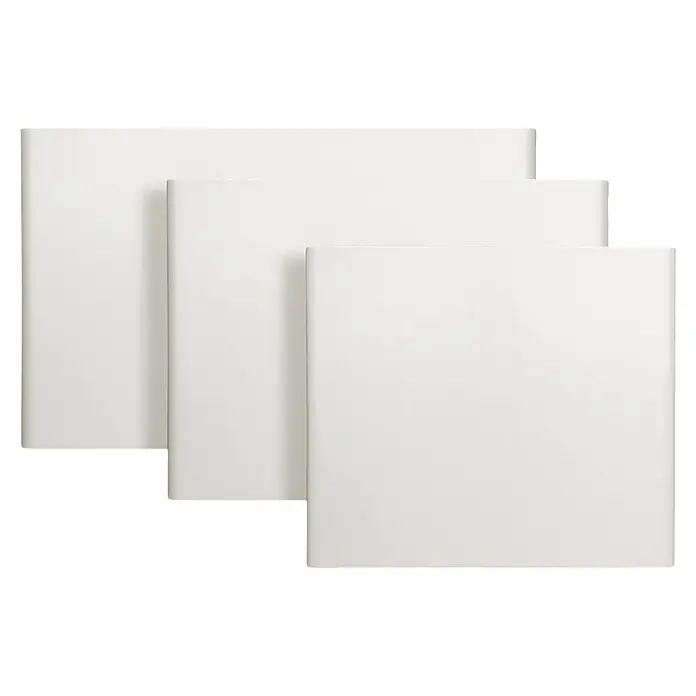 HJM Emisor térmico cerámico Solea con WiFi - 2.000 W, Blanco, 91 x 10,5 x 56 cm, Cerámico - Tres lienzos de arte blancos superpuestos de diferentes tamaños.