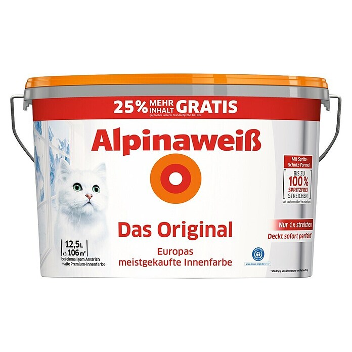 Alpina Alpinaweiss Wandfarbe Das Original (Weiß, Matt, 12,5 l, Abtönbar) | BAUHAUS