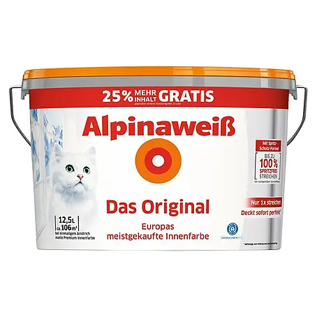 Alpina Alpinaweiss Wandfarbe Das Original +25 % mehr Inhalt