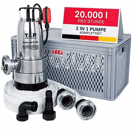 T.I.P.  Schmutzwasserpumpe Hochwasser-Set Maxima 350 IPX DUO S