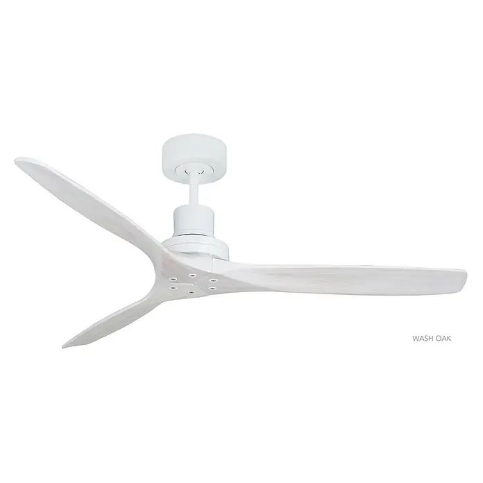Vam Deckenventilator Vam Deckenventilator KAUAI weiß Wash-Oak 132 cm - Naturholzflügel in Wash-Oak Motor Weiß, 1.320 mm, 72 W - Dreiflügeliger Deckenventilator mit weißem Gehäuse und Blättern in Wascheiche-Optik.