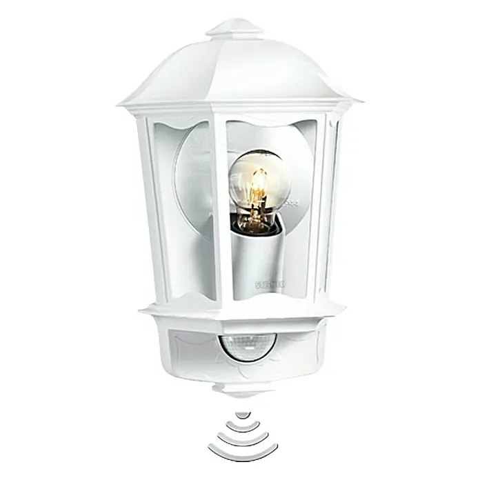 Steinel Sensor-Außenleuchte L 190 S weiß - 100 W, L x B x H: 147 x 217 x 335 mm, Weiß - Weiße Außenleuchte mit Bewegungsmelder und klarem Design, die Sicherheit und Stil in Ihrem Außenbereich vereint.