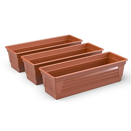 Plastard  Pflanzkasten 3er Set 100 cm Terrakotta, Pflanzkasten, Balkonkasten