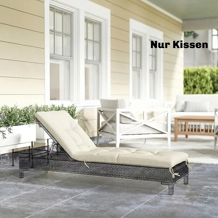 Outsunny Sitzauflage - Gartenbank, Hollywoodschaukel, Sonnenliege, 1 Stk., L x B x H: 65 x 198 x 13 cm, 100% Polyester, Beige
