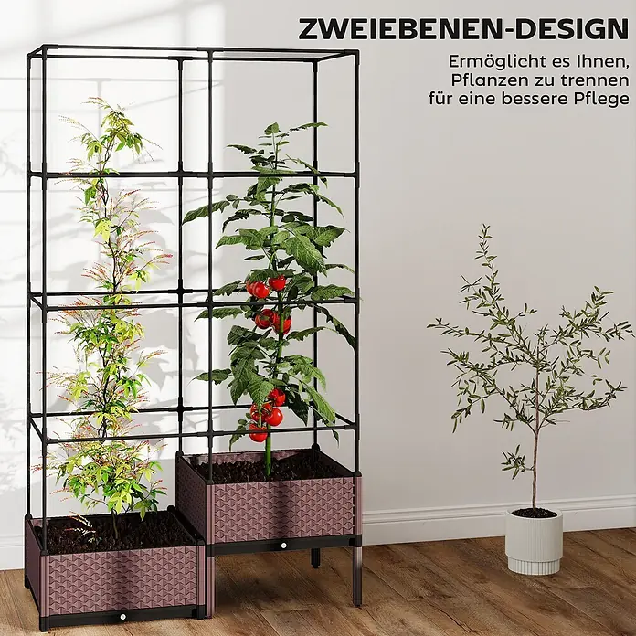 Outsunny Hochbeet - 100 x 50 x 174 cm, Stahl, Schwarz