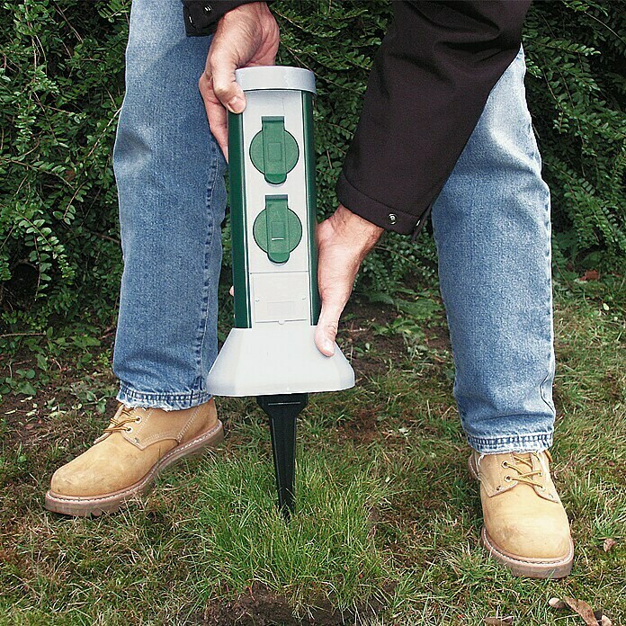 REV Green Craft Energiesäule2-fach, Grau, 3.500 W, Höhe: 37 cm Unknown