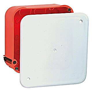 Račvasta kutija za šuplje zidove (100 x 107 mm, S poklopcem, Bijelo-narančaste boje, 1 Kom.)