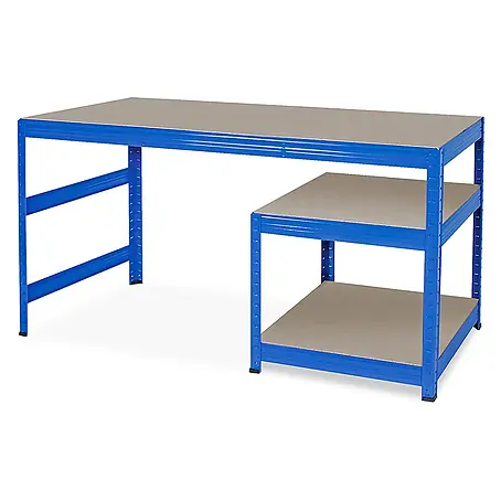 BRB Packtisch/Werkbank, BxTxH 1500x600x900 mm, Unterbau BxTxH 600x600x515 mm, blau