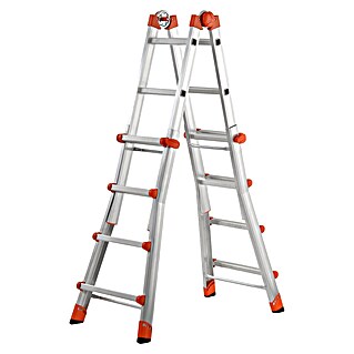 Gierre Mehrzweckleiter 4 + 4 (Anzahl Tritte: 16 Stk., Arbeitshöhe: 4,7 m, Belastbarkeit: 150 kg, Aluminium)