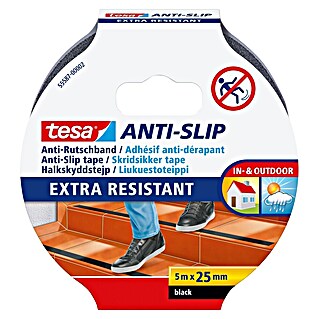 Tesa Antirutschband (Schwarz, 5 m x 25 mm)