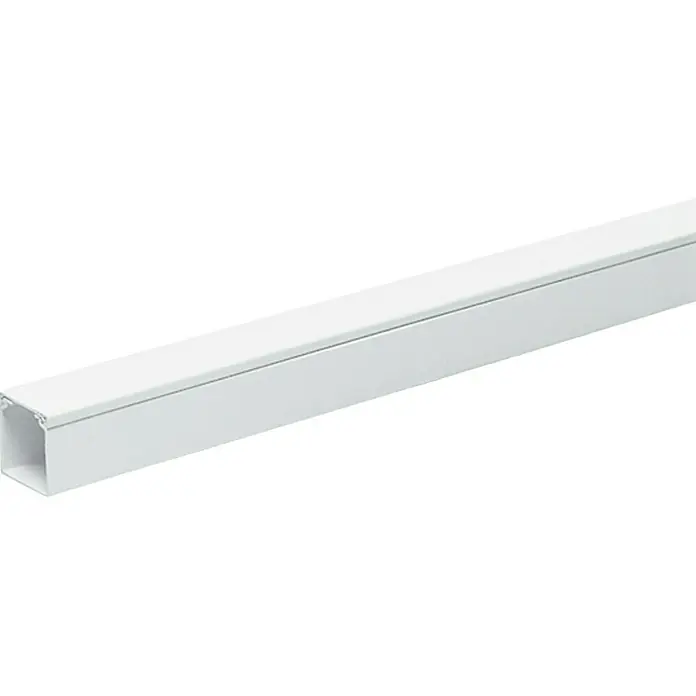 Canaleta para cables - L x An x Al: 2 m x 15 mm x 15 mm, Blanco - Cubierta blanca para canaleta de cables, ideal para ocultar y proteger cables en espacios residenciales y de oficina. Para gestión ordenada.