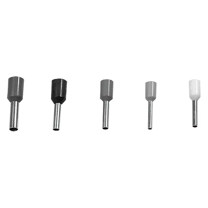Voltomat Aderendhülsen-Box - 0,5 - 2,5 mm², 400 Stk. - Eine Reihe von Aderendhülsen in verschiedenen Farben und Größen, die für die sichere Verbindung von Litzenleitungen verwendet werden.