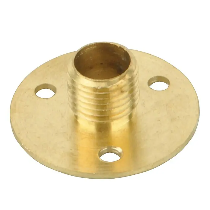 Voltomat Scheibennippel - L x B x H: 26 x 26 x 10 mm - Messing-Flansch mit Gewinde für eine sichere und stabile Verbindung in verschiedenen Anwendungen.