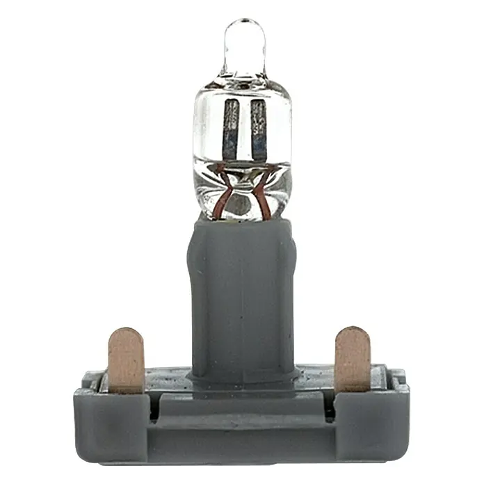 Busch-Jaeger Glimmlampen-Einsatz - 250 V, Unterputzmontage - Nahaufnahme einer Glühbirne mit Sockel und zwei Kontakten. Perfekt für Beleuchtungsprojekte oder als Ersatzteil.
