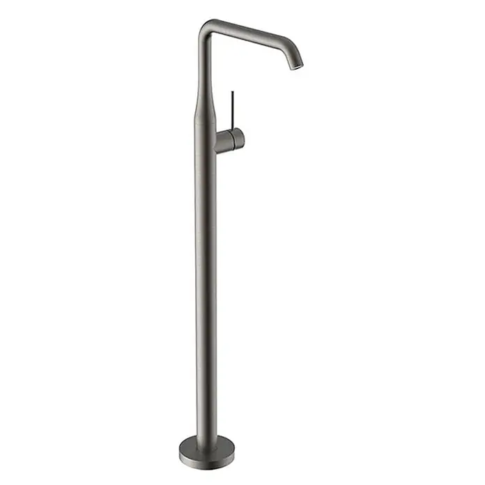 Hudor Waschtischarmatur 6737 - Matt - Matt dunkelgraue freistehende Badewannenarmatur mit elegantem Auslauf und Einhebelgriff.