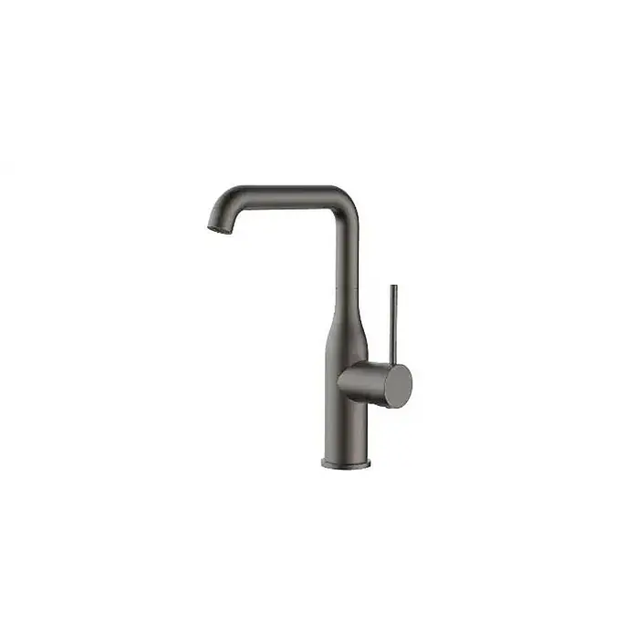 Hudor Waschtischarmatur 6737 - Matt - Moderner dunkelgrauer Küchenhahn mit mattem Finish, L-förmigem Auslauf und Einhebelgriff.