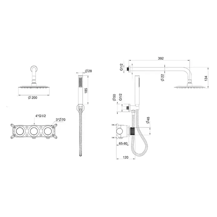 Hudor Duschsystem Céphise SC84 - 