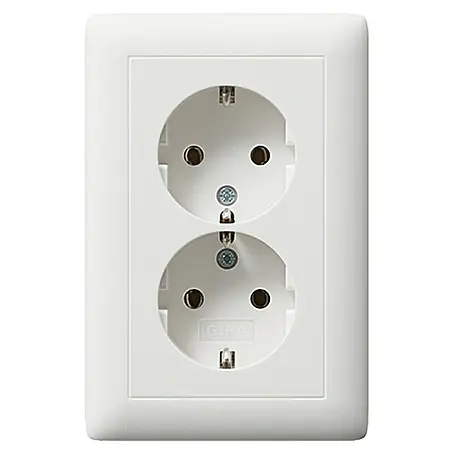 Gira System 55 Doppelsteckdose 078004