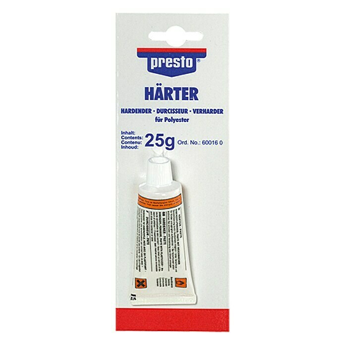 Presto Härter-Tube25 g, Geeignet für: Alle Polyesterspachtel-Typen Front View