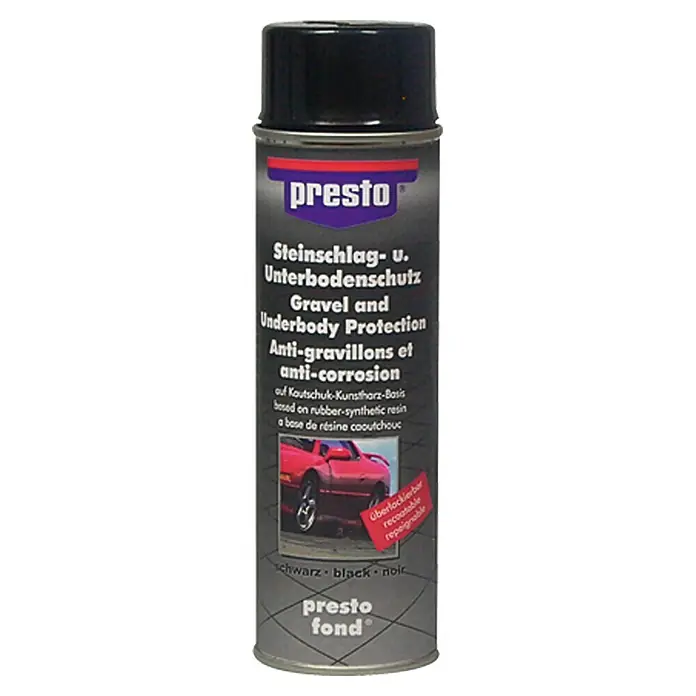 Presto Steinschlagschutz - 500 ml, Schwarz - Spraydose Presto Steinschlagschutz und Unterbodenschutz für zuverlässigen Schutz vor Steinschlag und Korrosion am Fahrzeug.