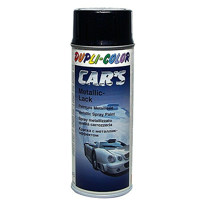 Dupli-Color Car's Metallic-LackspraySchwarz, 400 ml, Glänzend, Schnelltrocknend Front View