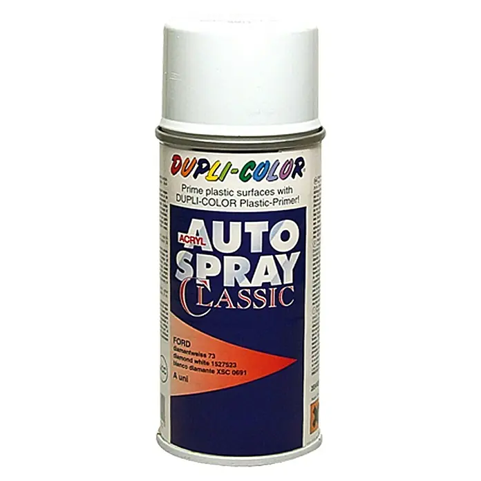 Dupli-Color Acryl-Autospray Classic - Ford, Diamantweiß, 150 ml - Dose Dupli-Color Auto Spray Classic für Kunststoffoberflächen.