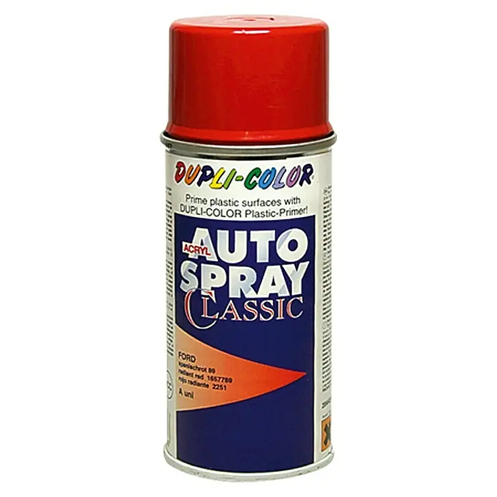 Dupli-Color Acryl-Autospray Classic - Ford, Spanischrot, 150 ml - Dose Dupli-Color Auto Spray Classic Rot, ideal für die Lackierung von Kunststoffen mit speziellem Kunststoffprimer.