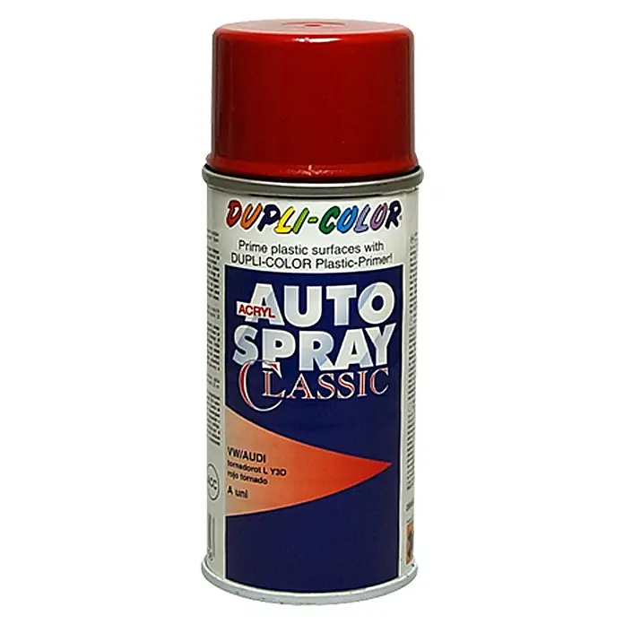 Dupli-Color Acryl-Autospray Classic - Audi/VW, Tornadorot, 150 ml - Dupli-Color Auto Spray Classic, eine Acryl-Sprühfarbe in Rot für die Grundierung von Kunststoffoberflächen, ideal für VW/Audi Tornadorot L Y3D.