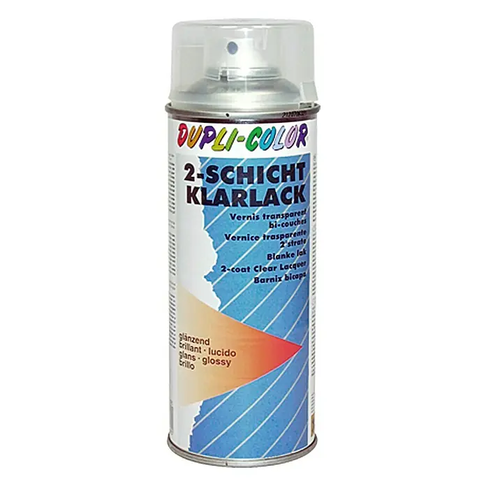 Dupli-Color Klarlack - 400 ml - Dupli-Color 2-Schicht Klarlack Sprühdose für transparente und glänzende Oberflächen, ideal für vielfältige Anwendungen.