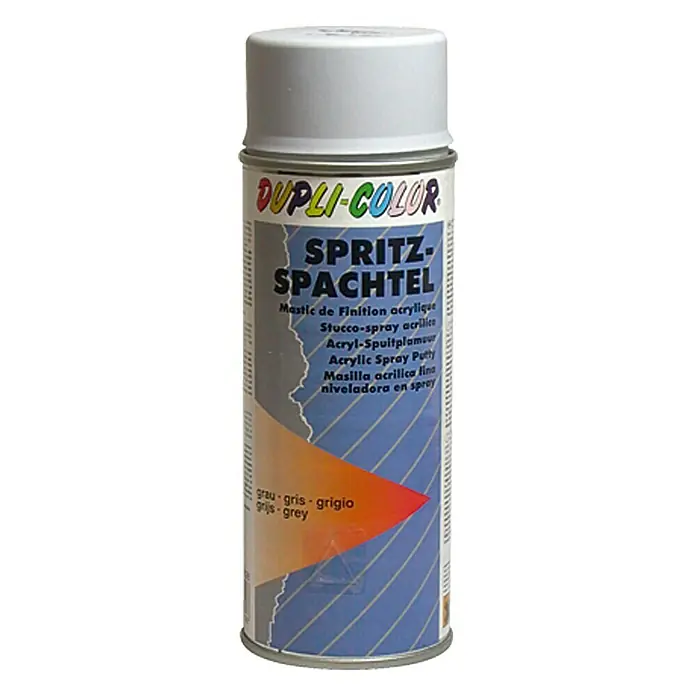 Dupli-Color Acryl-Spritzspachtel - Grau, 400 ml, Schnelltrocknend - Sprühdose Dupli-Color Spritz-Spachtel in Grau zur Ausbesserung von Oberflächen, ideal für Modellbau und Heimwerker.