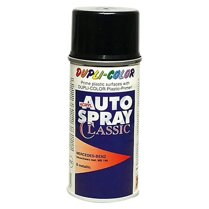 Dupli-Color Acryl-Autospray Classic - Mercedes Benz, Blauschwarz Metallic, 150 ml - Dose Dupli-Color Auto Spray Classic Acryl Lack, Mercedes-Benz Blauschwarz Metallic, für eine hochwertige Lackierung und Reparatur.