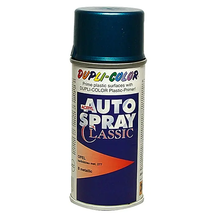 Dupli-Color Acryl-Autospray Classic - Opel, Karibikblau Metallic, 150 ml - DUPLI-COLOR Auto-Spray Classic Acryl Lackspray in Opel karibikblau met. 277, ideal zum Grundieren von Kunststoffoberflächen.