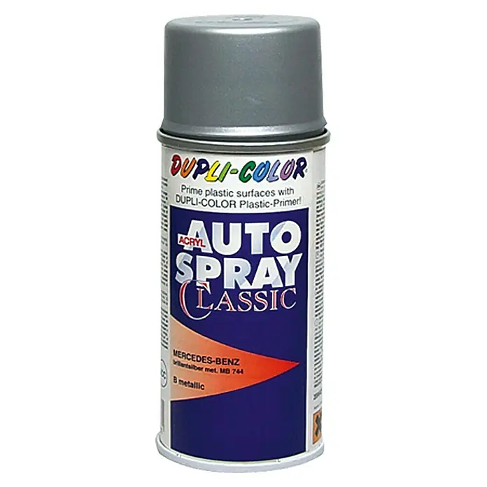 Dupli-Color Acryl-Autospray Classic - Mercedes Benz, Brillantsilber Metallic, 150 ml - Dose Dupli-Color Auto Spray Classic, Mercedes-Benz Brilliantsilber metallic, ideal für Lackierarbeiten und Ausbesserungen am Auto.