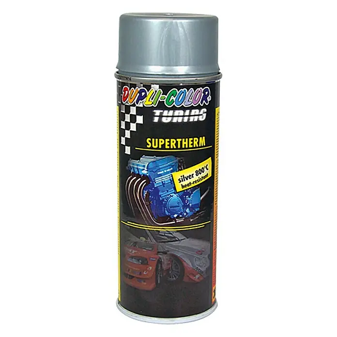 Dupli-Color Tuning Spezial-Lackspray Supertherm - 800 °C, 400 ml, Silber - Dupli-Color Tuning Supertherm Silber 800°C hitzebeständiges Lackspray für Motor- und Fahrzeugteile in Silber.