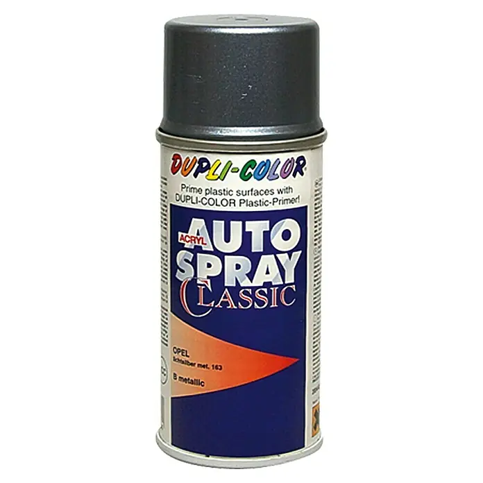 Dupli-Color Acryl-Autospray Classic - Opel, Lichtsilber Metallic, 150 ml - Eine Dose Dupli-Color Auto Spray Lack für Kunststoffoberflächen, Opel Silber metallic, zur Anwendung im Automobilbereich.