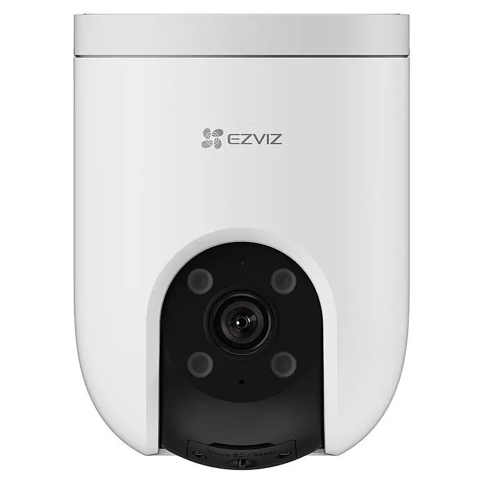 EZVIZ Cámara de vigilancia HB8 - Blanco, Ángulo de detección: 360 °, Alcance de detección: 15 m - Cámara de seguridad EZVIZ blanca con módulo de lente negro, lente central, cuatro emisores IR y ranura Micro SD/Reset.