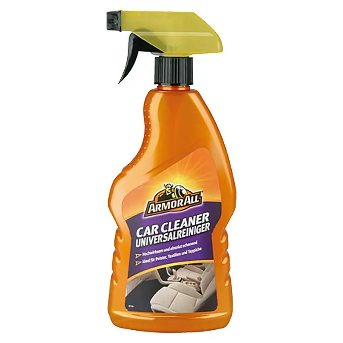 ArmorAll Auto-Innenraumreiniger Car Cleaner - 500 ml, Geeignet für: Textilien - Armor All Universal Autoreiniger in einer orangefarbenen Sprühflasche mit gelbem Sprühkopf, ideal für die Reinigung von Autopolstern und Textilien.